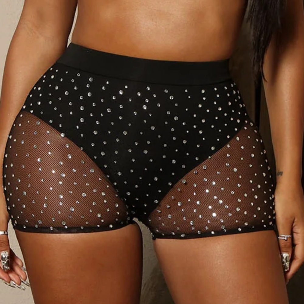 fashion nova rhinestone swim bottoms
